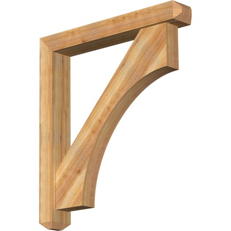 Ekena Millwork Westlake Craftsman Rough Sawn Bracket w/ Offset Brace, Western Red Cedar, 6"W x 40"D x 44"H BKT0604X40X44WTL04RWR